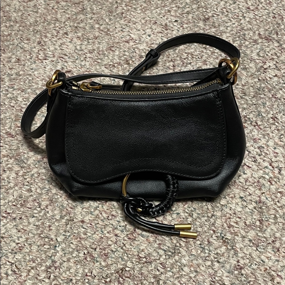 Dolce vita Chic Black Leather clutch purse with removable crossbody